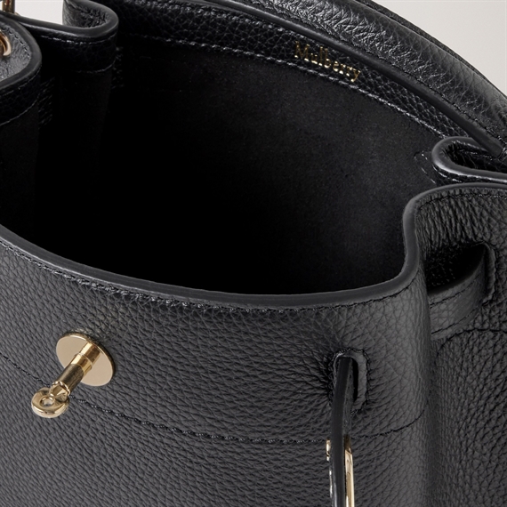 Mulberry Mini Islington Bucket Black Small Classic Grain